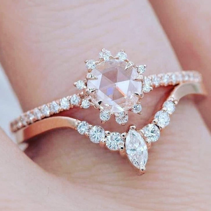 Rose Gold Zirconia Halo Ring