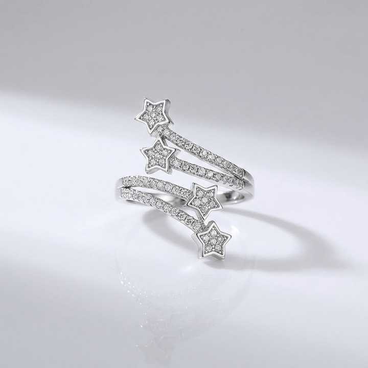 Silver Star Zirconia Wrap - (Adjustable)