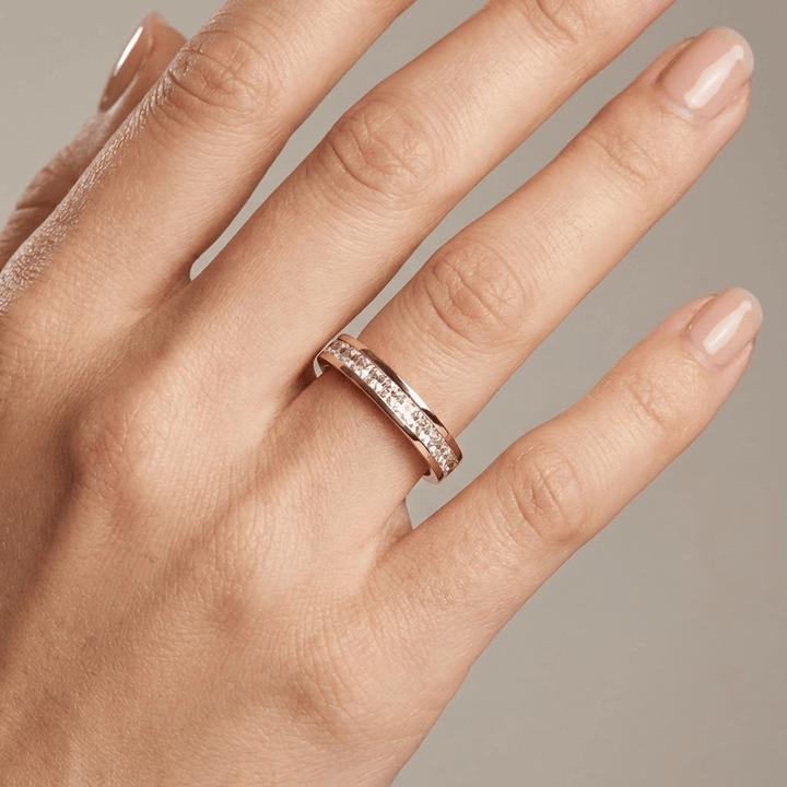Rose Gold Zirconia Band Ring