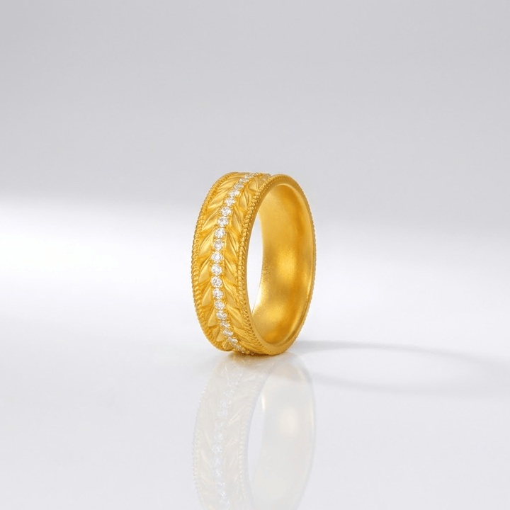 Gold Textured Band Ring