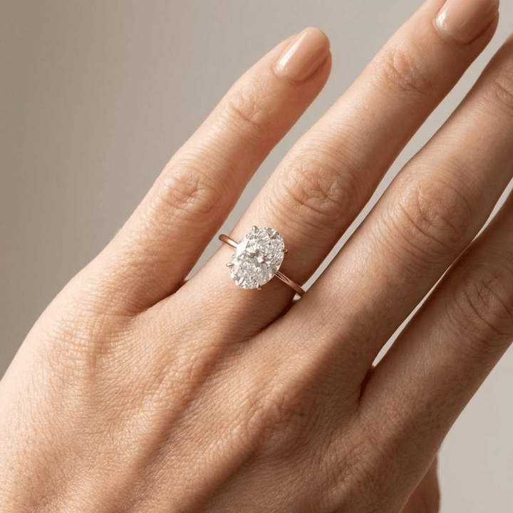 Oval Diamond Solitaire Ring
