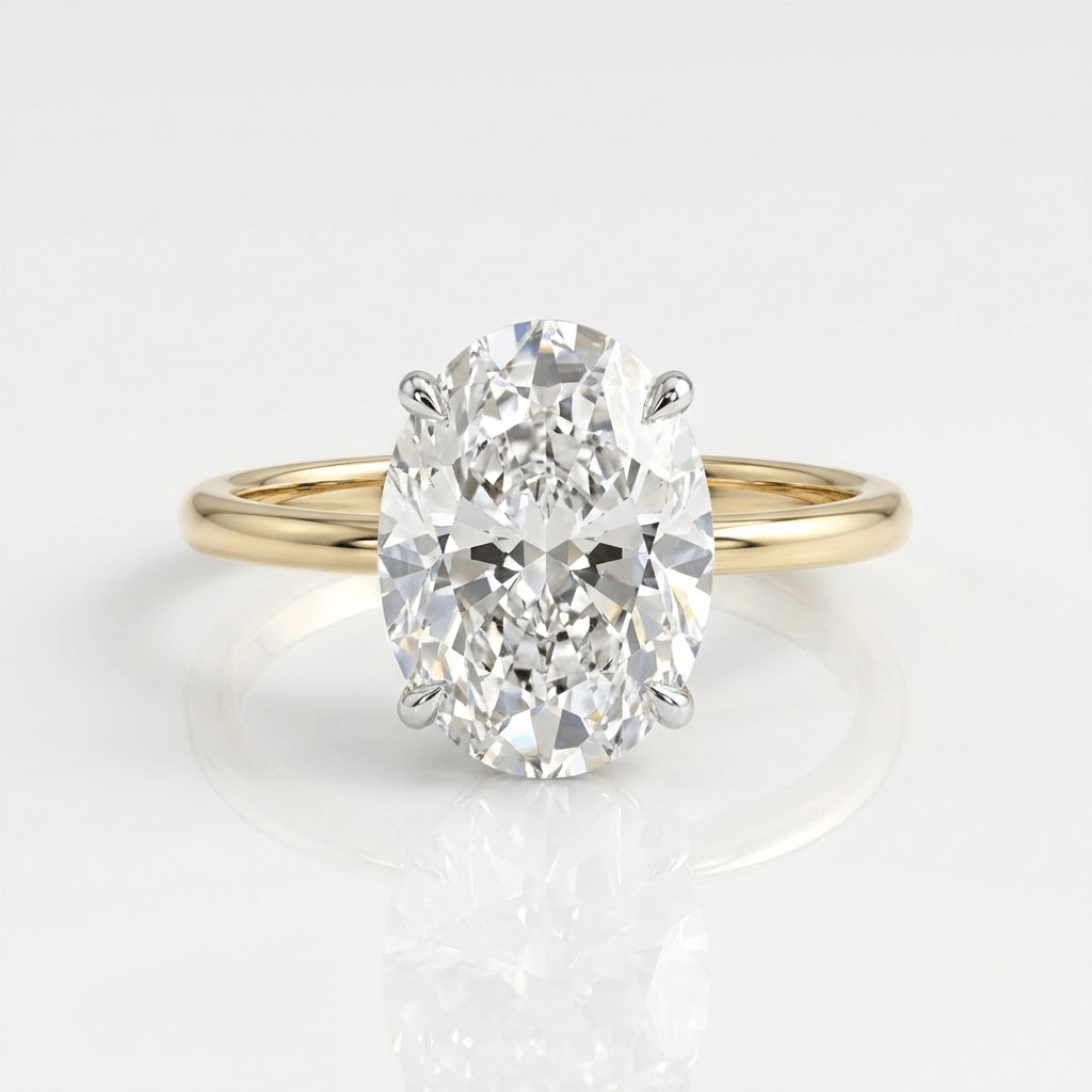 Oval Diamond Solitaire Ring