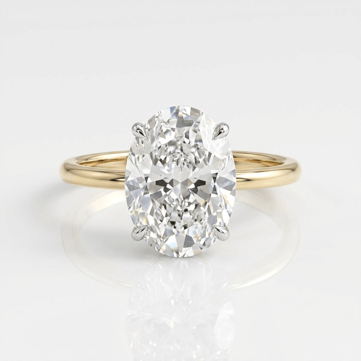 Oval Diamond Solitaire Ring
