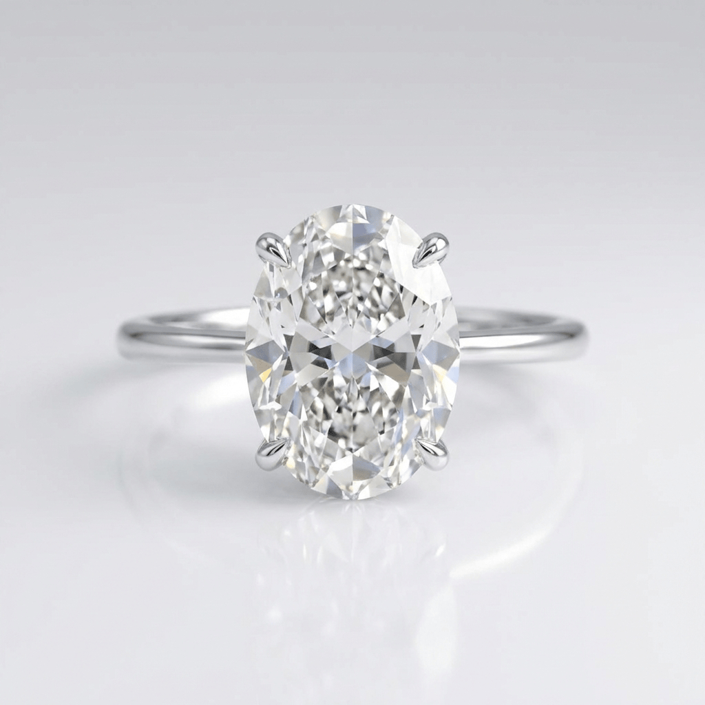 Oval Diamond Solitaire Ring