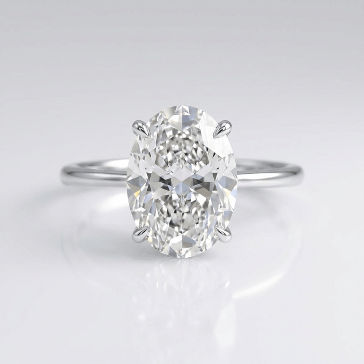 Oval Diamond Solitaire Ring