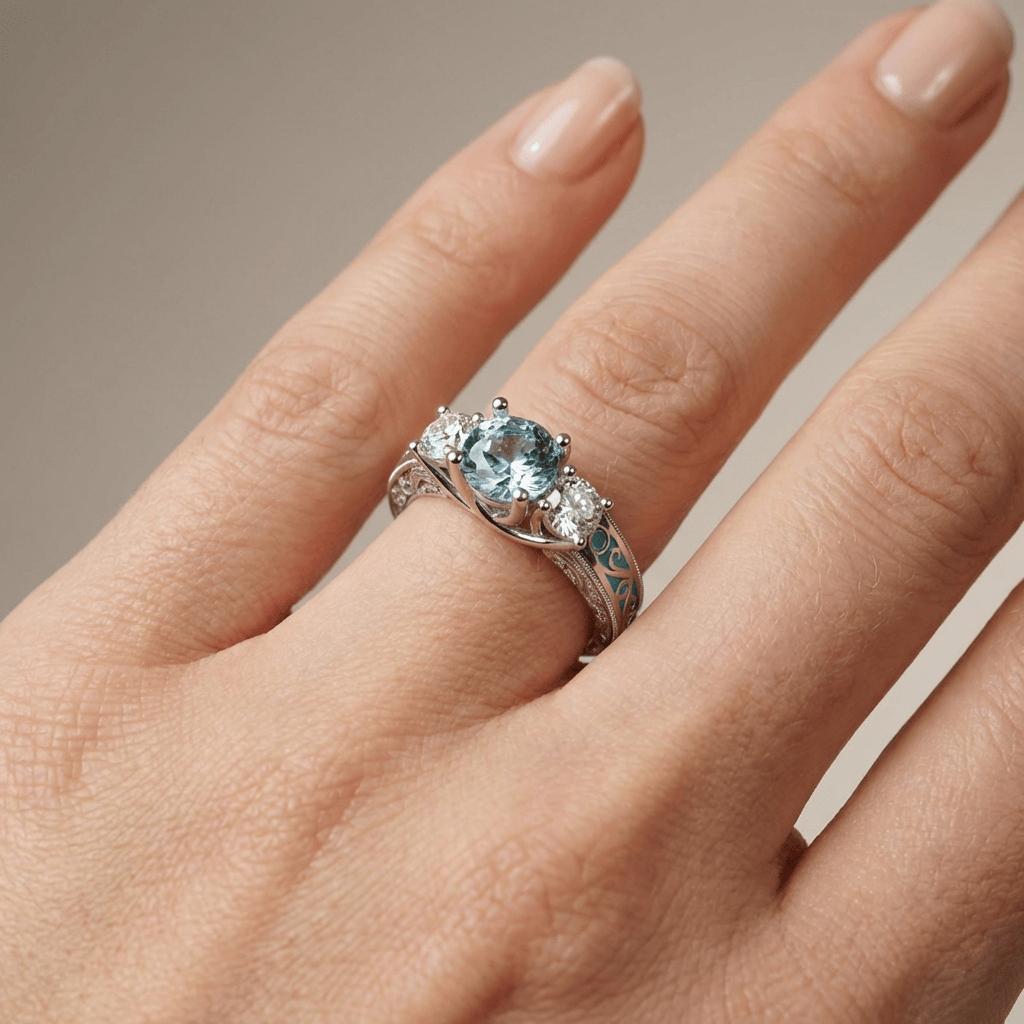 Silver Gemstone Oval Halo Ring