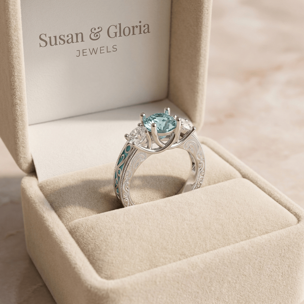 Silver Gemstone Oval Halo Ring