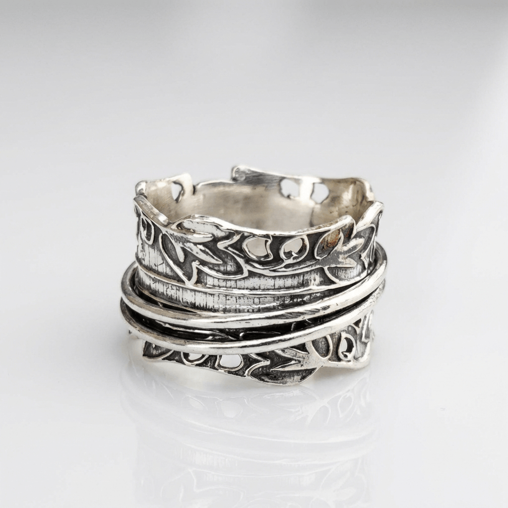 Silver Zirconia Layered Ring Set