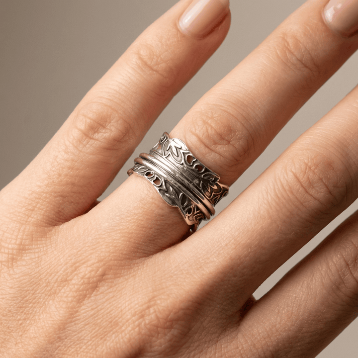 Silver Zirconia Layered Ring Set
