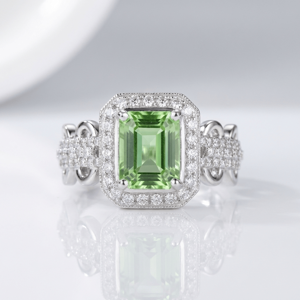 Emerald Halo Ring