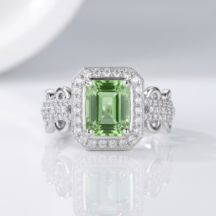 Emerald Halo Ring