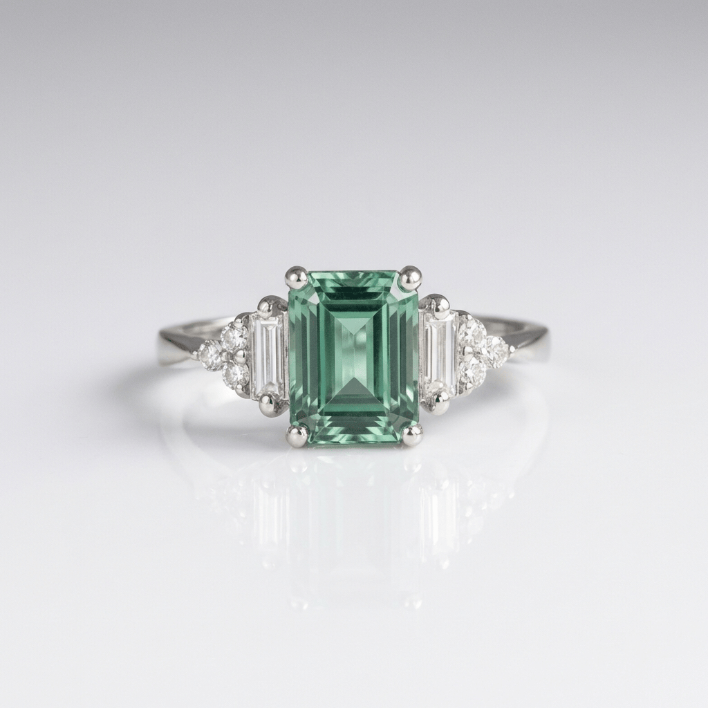 Silver Diamond Trio Ring