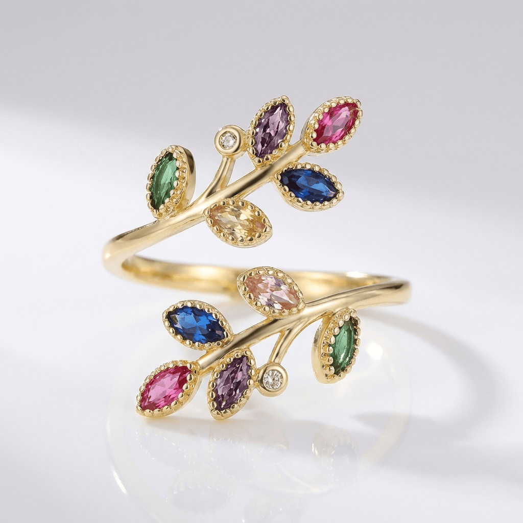 Gold Leaf Wrap Ring - (Adjustable)