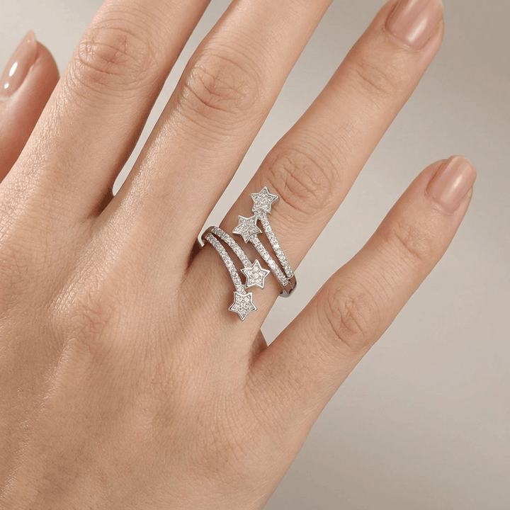 Silver Star Zirconia Wrap - (Adjustable)