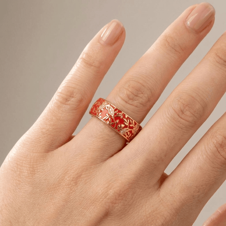Gold Vintage Leaf Band Ring