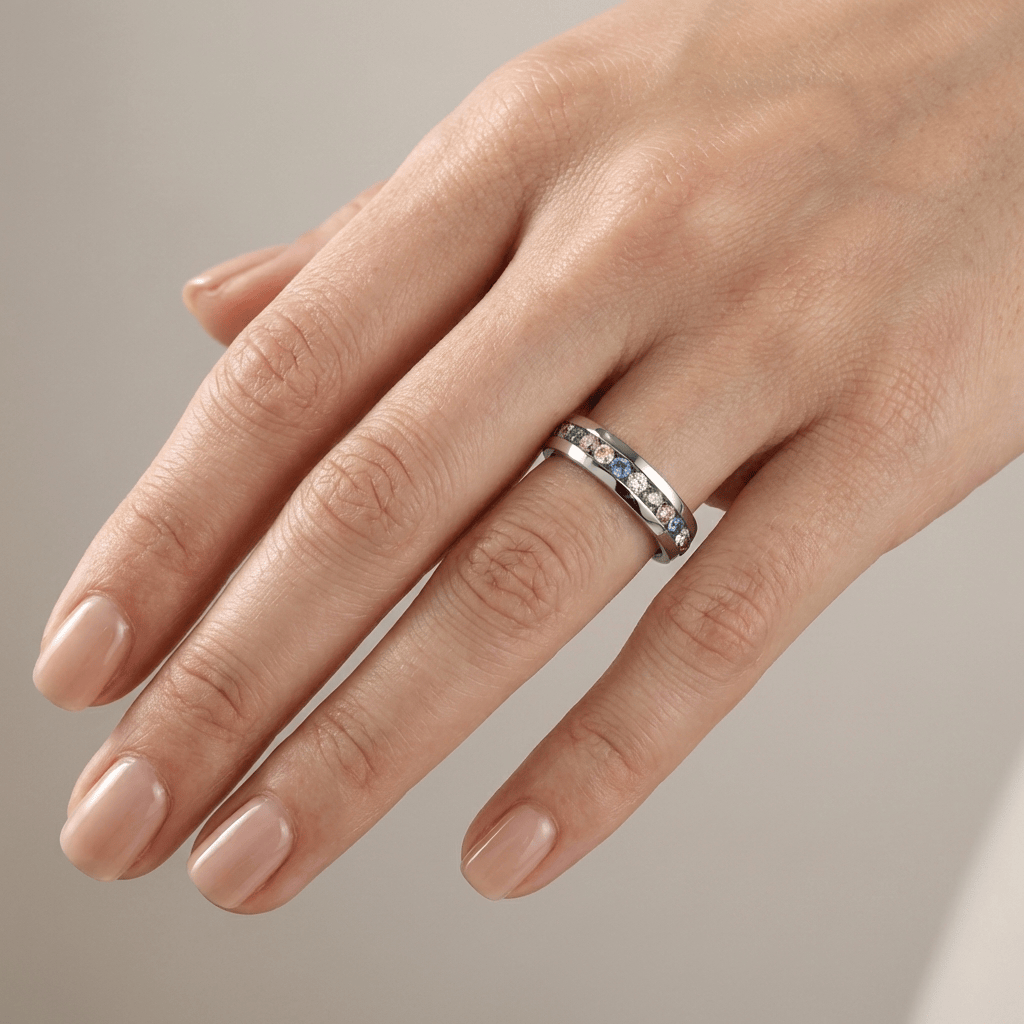 Colorful Crystal Eternity Band Ring