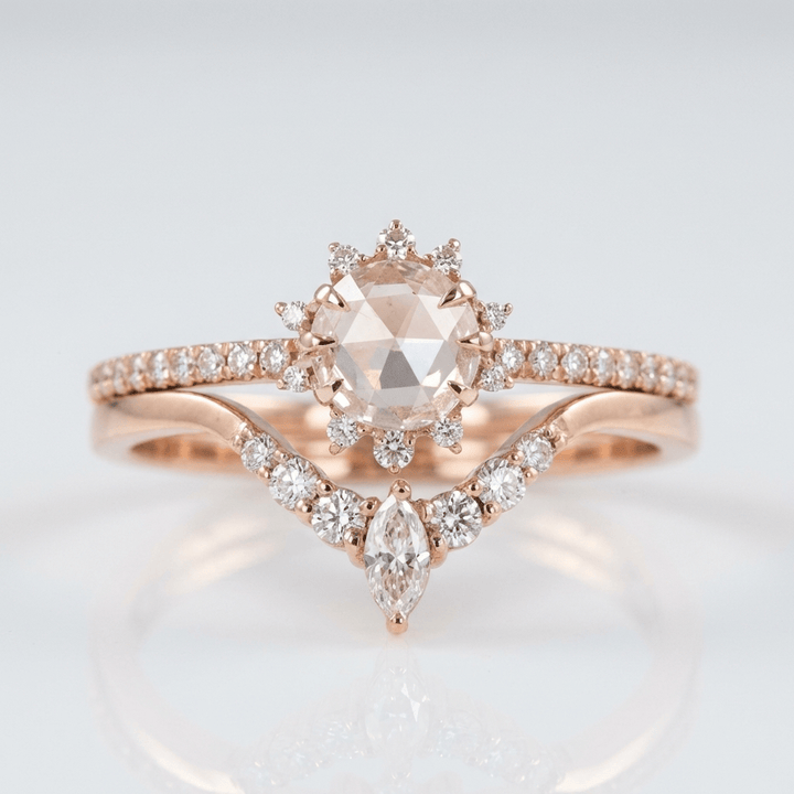 Rose Gold Zirconia Halo Ring