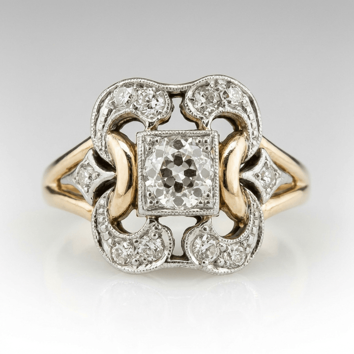 Diamond Retro Sculptural Ring