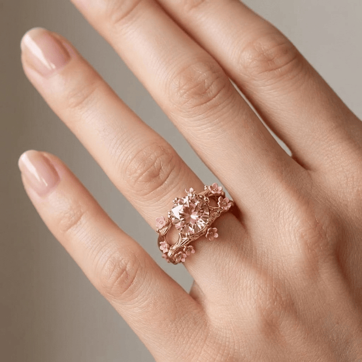 Pink Rose Blossom Ring