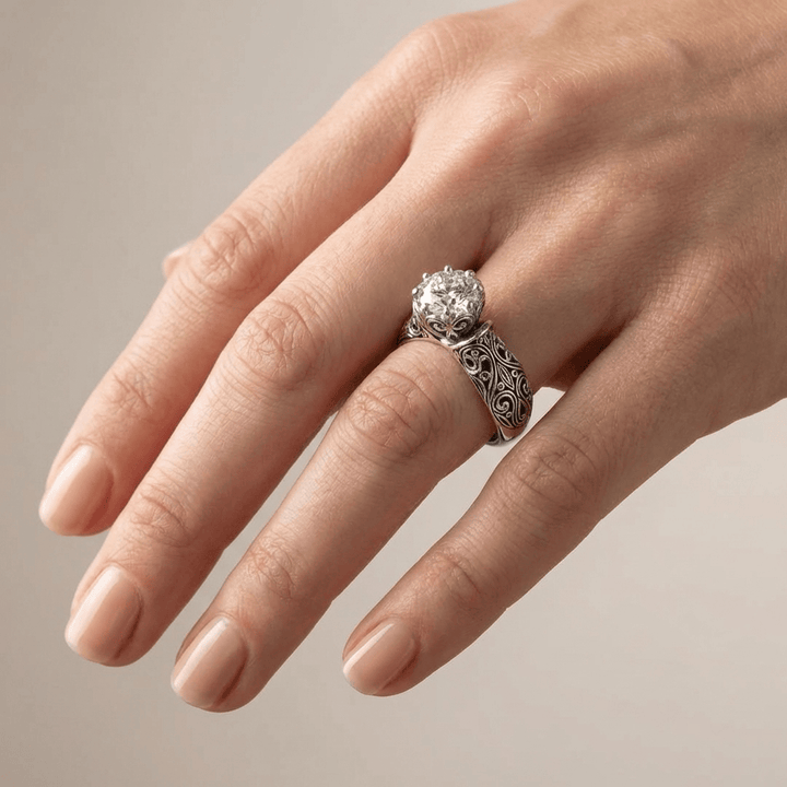 Silver Zirconia Heirloom Ring