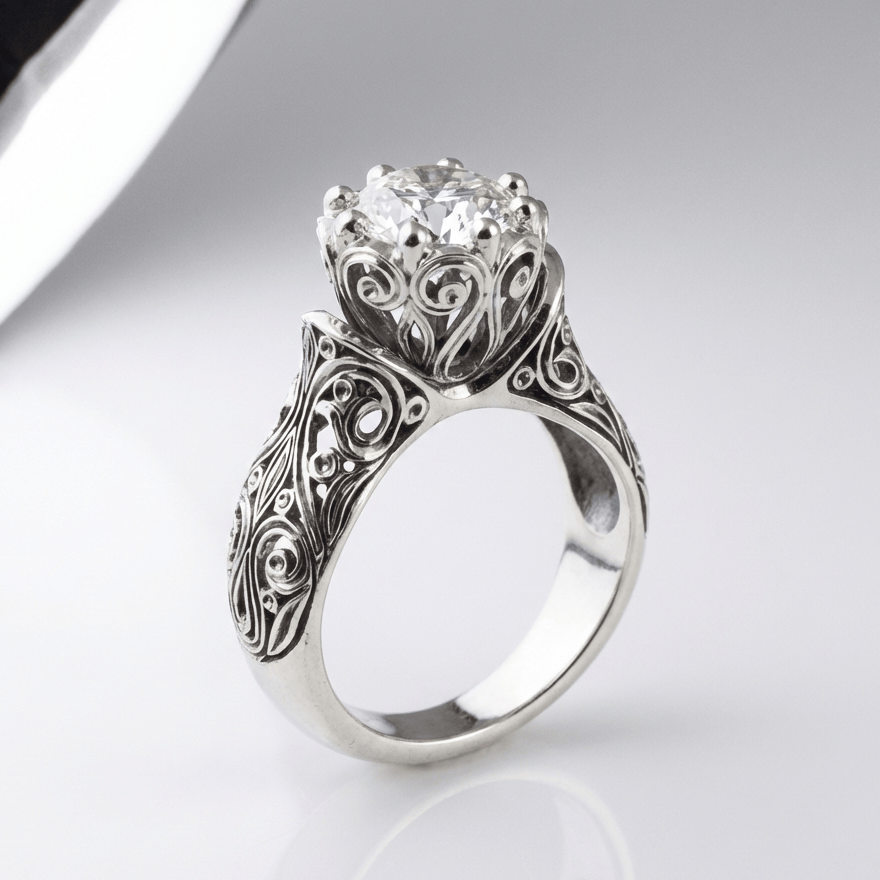 Silver Zirconia Heirloom Ring