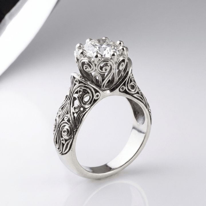 Silver Zirconia Heirloom Ring