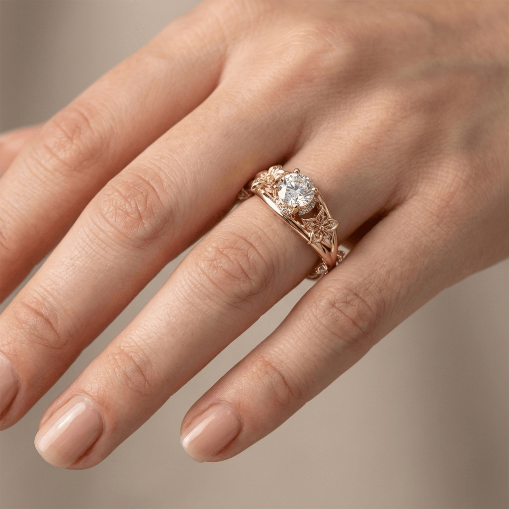 Gold Zirconia Blooming Grace Ring