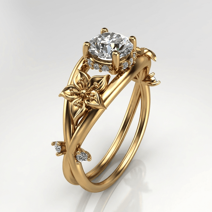 Gold Zirconia Blooming Grace Ring