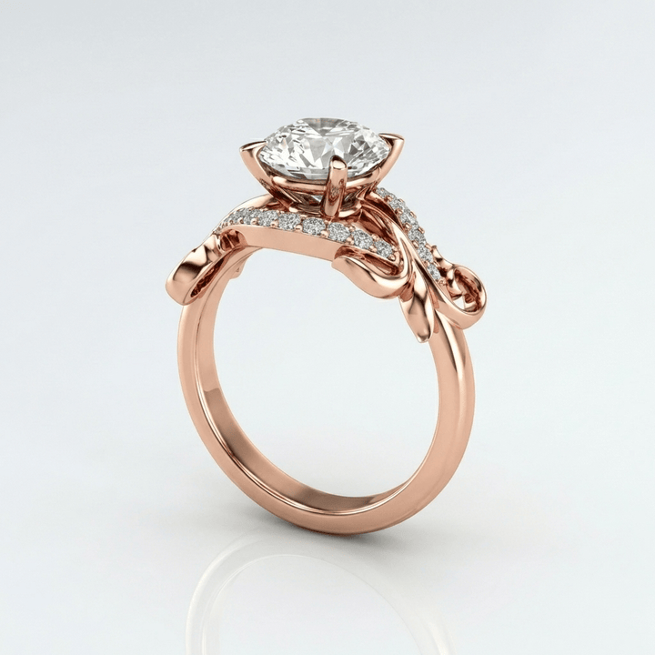 Rose Gold Zirconia Graceful Vine Ring