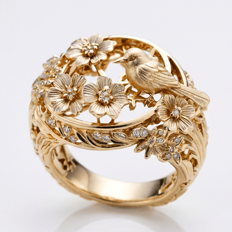 Gold Bird Garden Ring