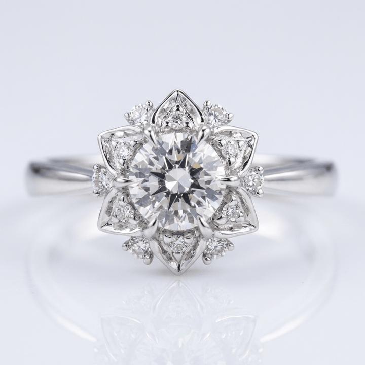 Silver Zirconia Lotus Light Ring