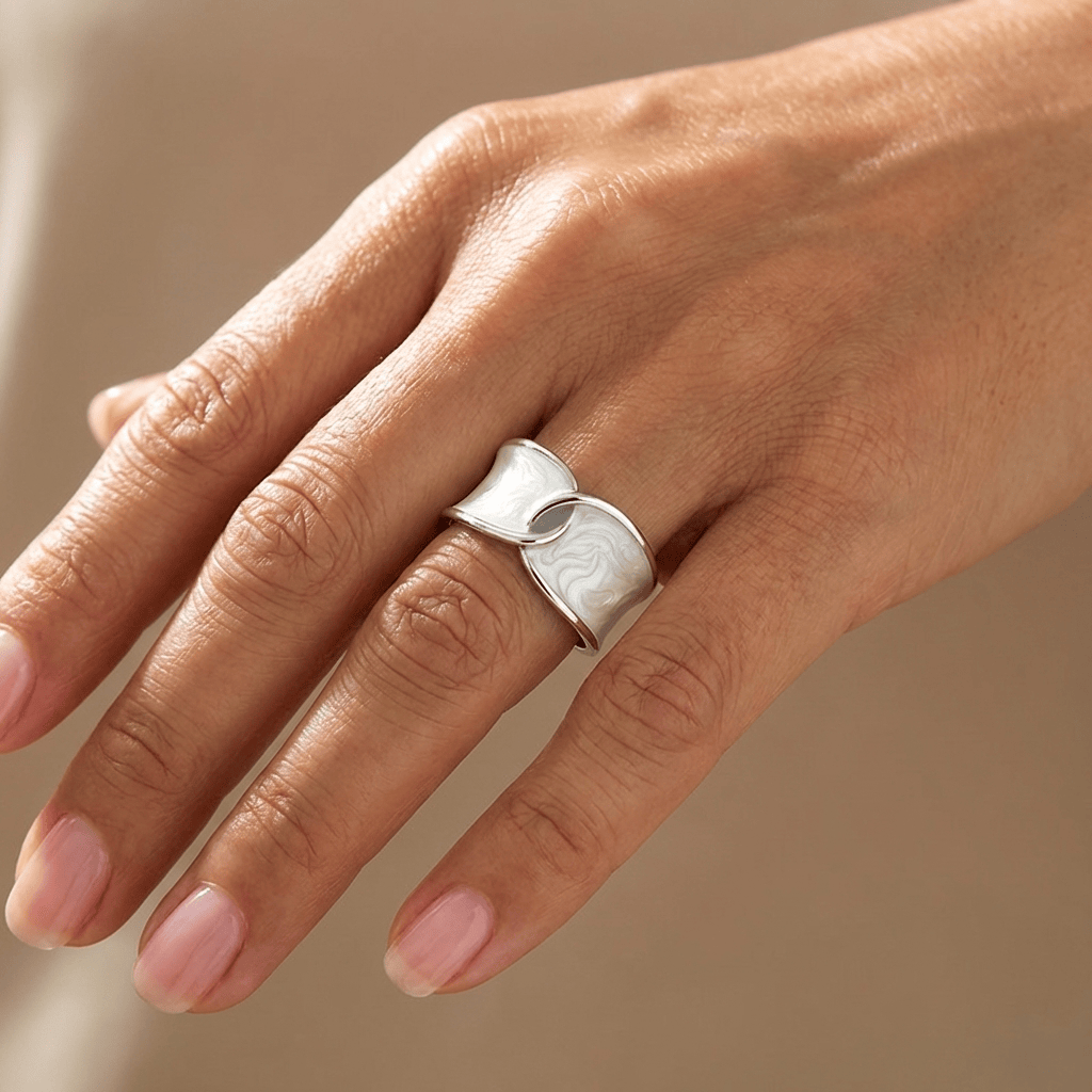 Jade Double Stone Ring - (Adjustable)