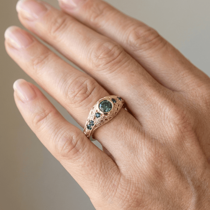Gold Opal Sapphire Vintage Ring
