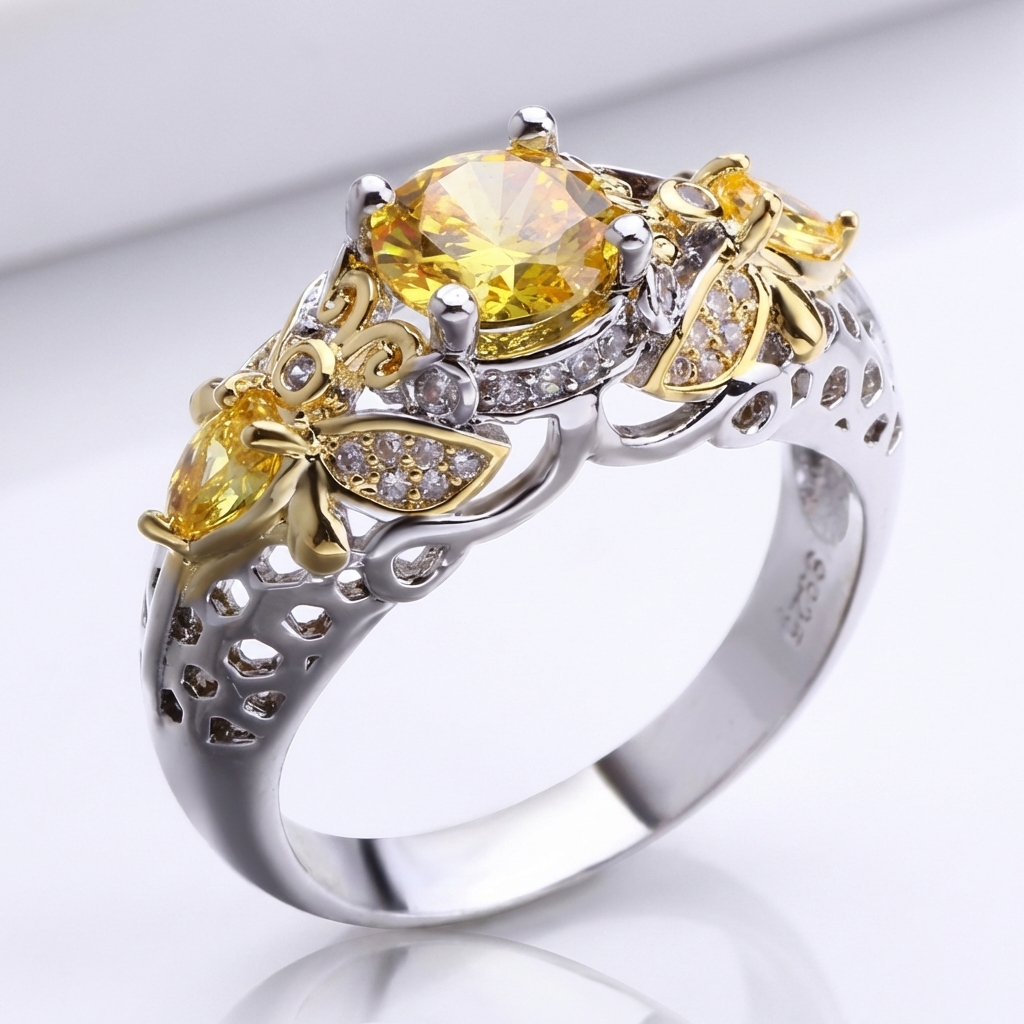 Gold Blossom Crown Ring