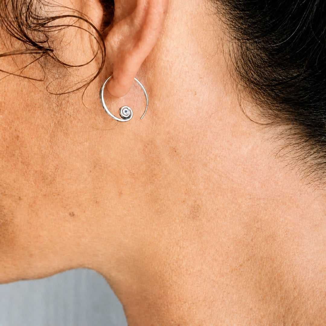 Spiral Hoop Minimalist Earrings