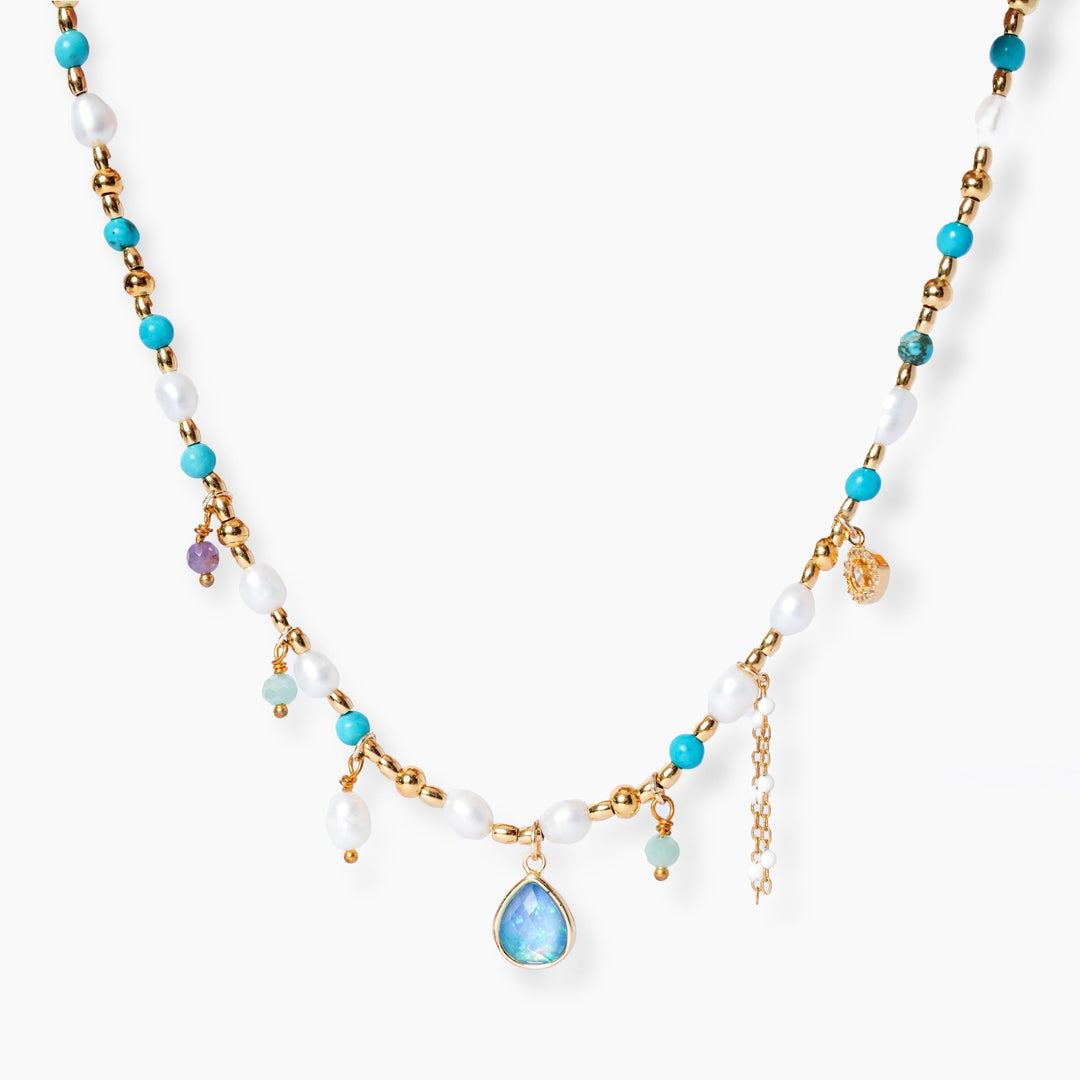 Intense Opal &amp; Pearl Necklace