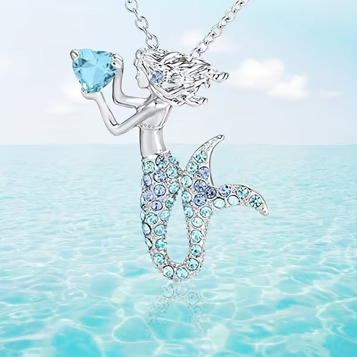Crystal Mermaid Pendant Necklace