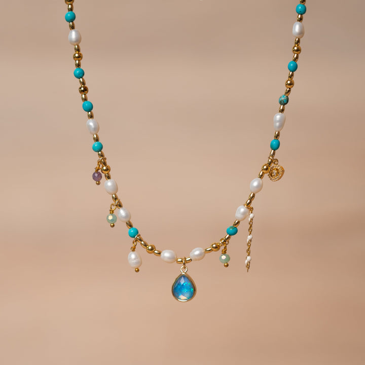 Intense Opal &amp; Pearl Necklace