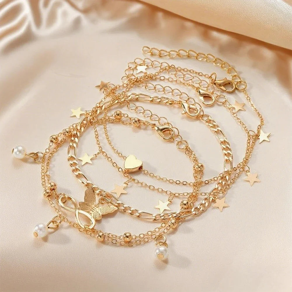 Butterfly Dreams Pearl Ankle Set