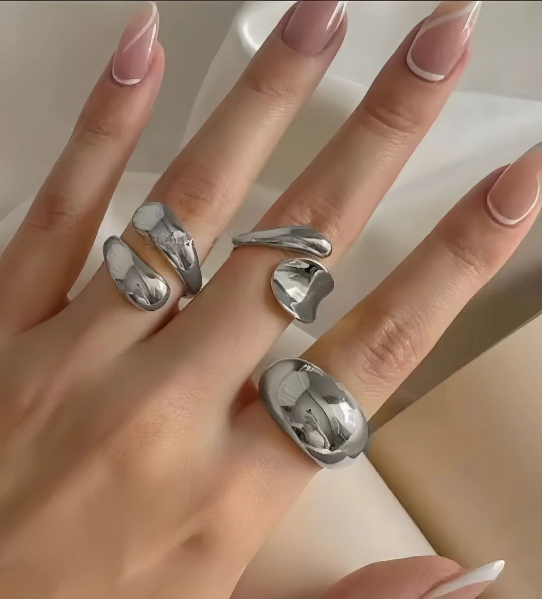 Baroque Pearl Flower Ring Collection