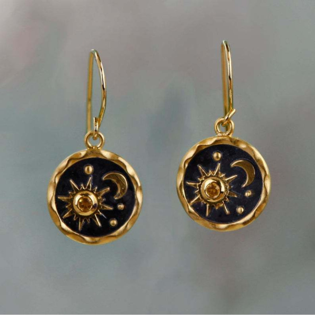 Sun &amp; Moon Boho Earrings