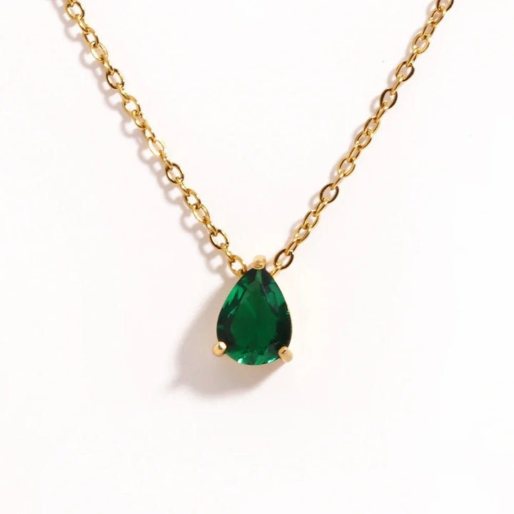 Crystal Teardrop Birthstone Necklace