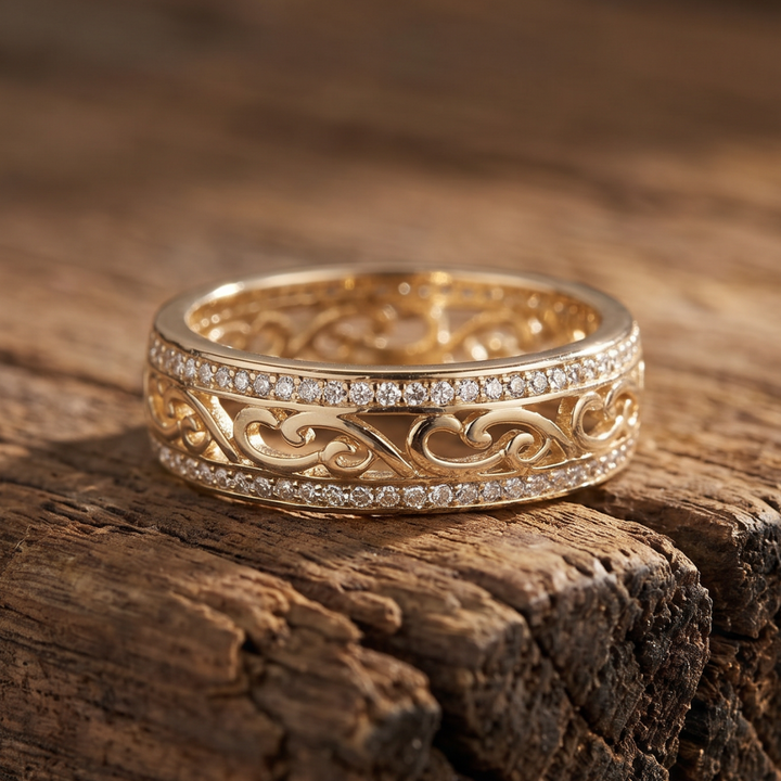 Shiny Hollow Gold Ring