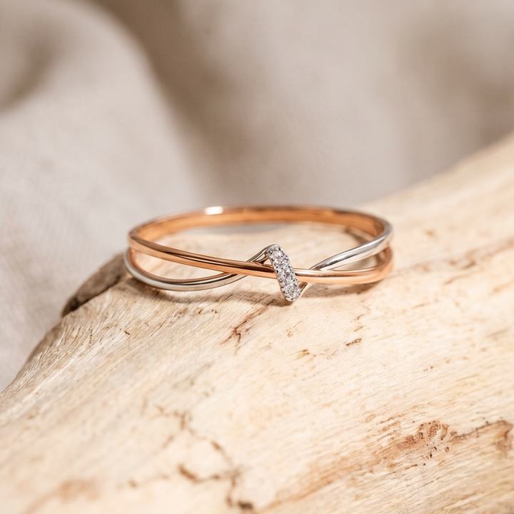 Vintage Golden &amp; Silver Twist Ring