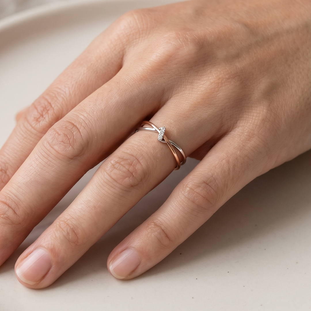 Vintage Golden &amp; Silver Twist Ring