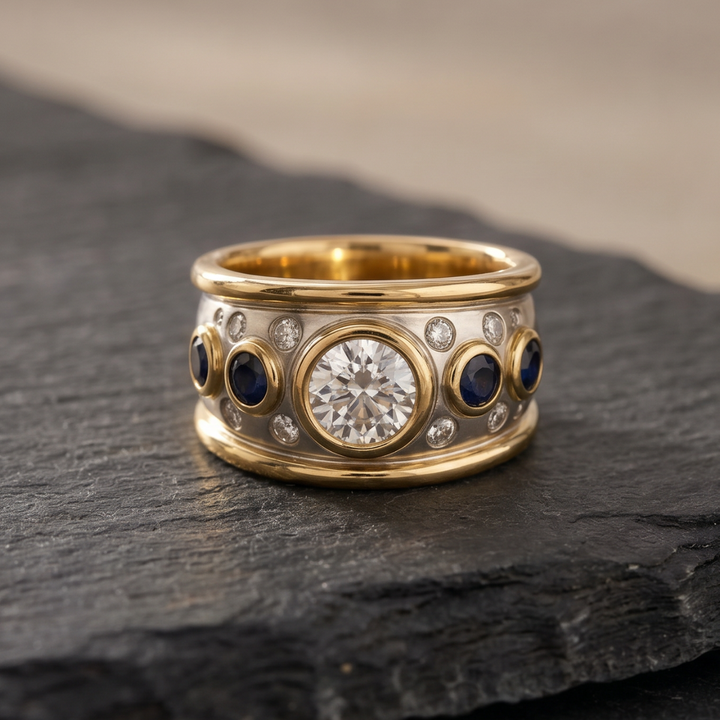 Vintage Cubic Zirconia Inlaid Ring