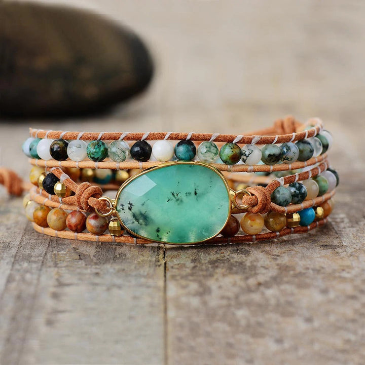 Jade &amp; Moss Agate Bracelet