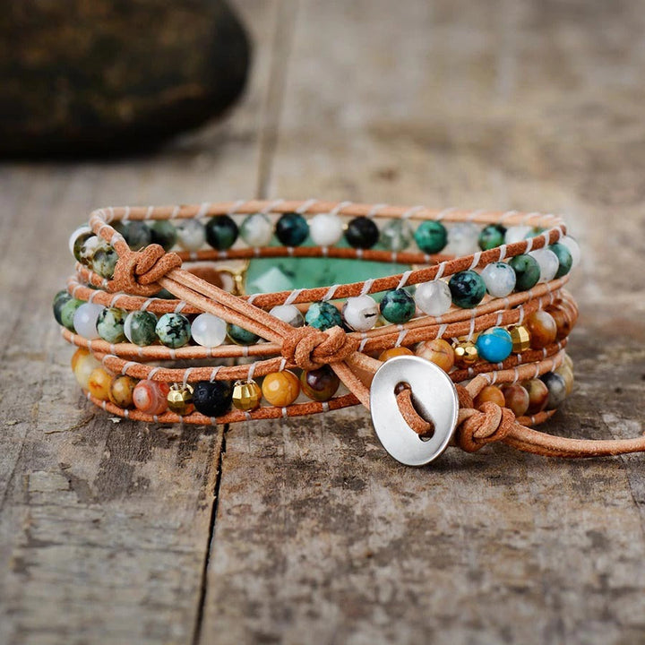 Jade &amp; Moss Agate Bracelet