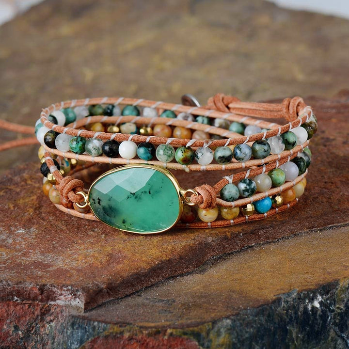 Jade &amp; Moss Agate Bracelet