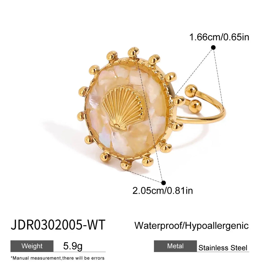 Ocean Starfish Shell Statement Ring